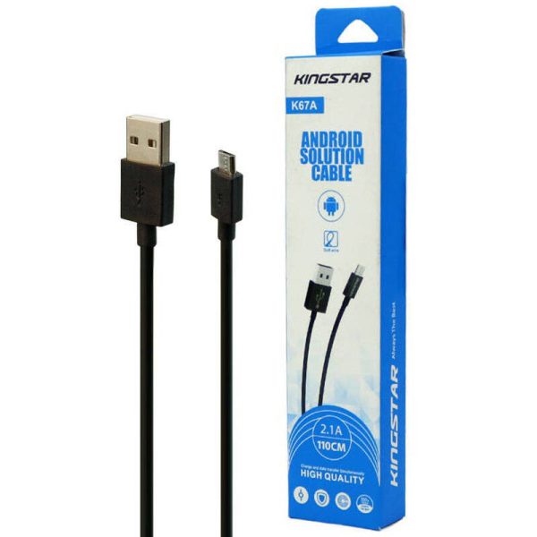 کابل میکرو یو اس بی KingStar K67a 2.1A 1.1m